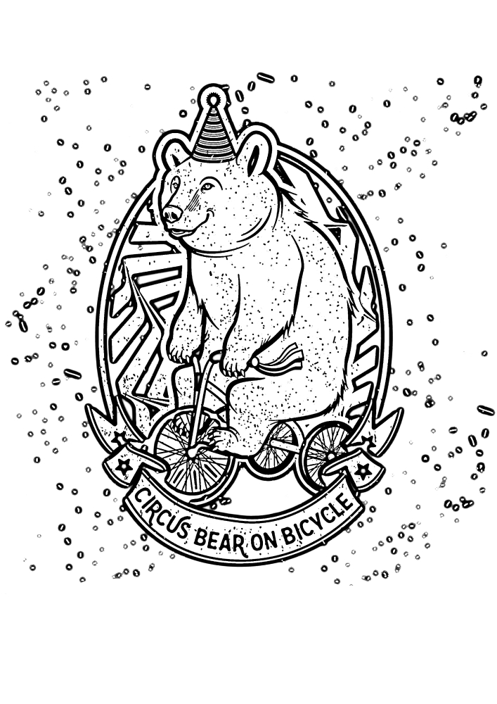 A bear on a bicycle that performs in a circus