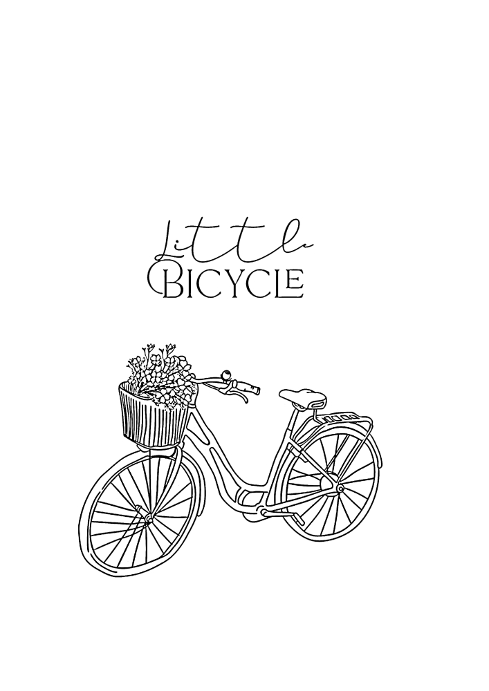 Bicycle with a basket of flowers