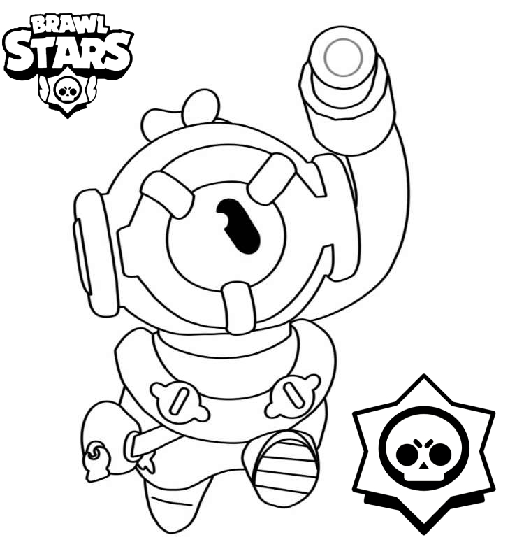 Coloring page New Brawl Stars Fighter Otis