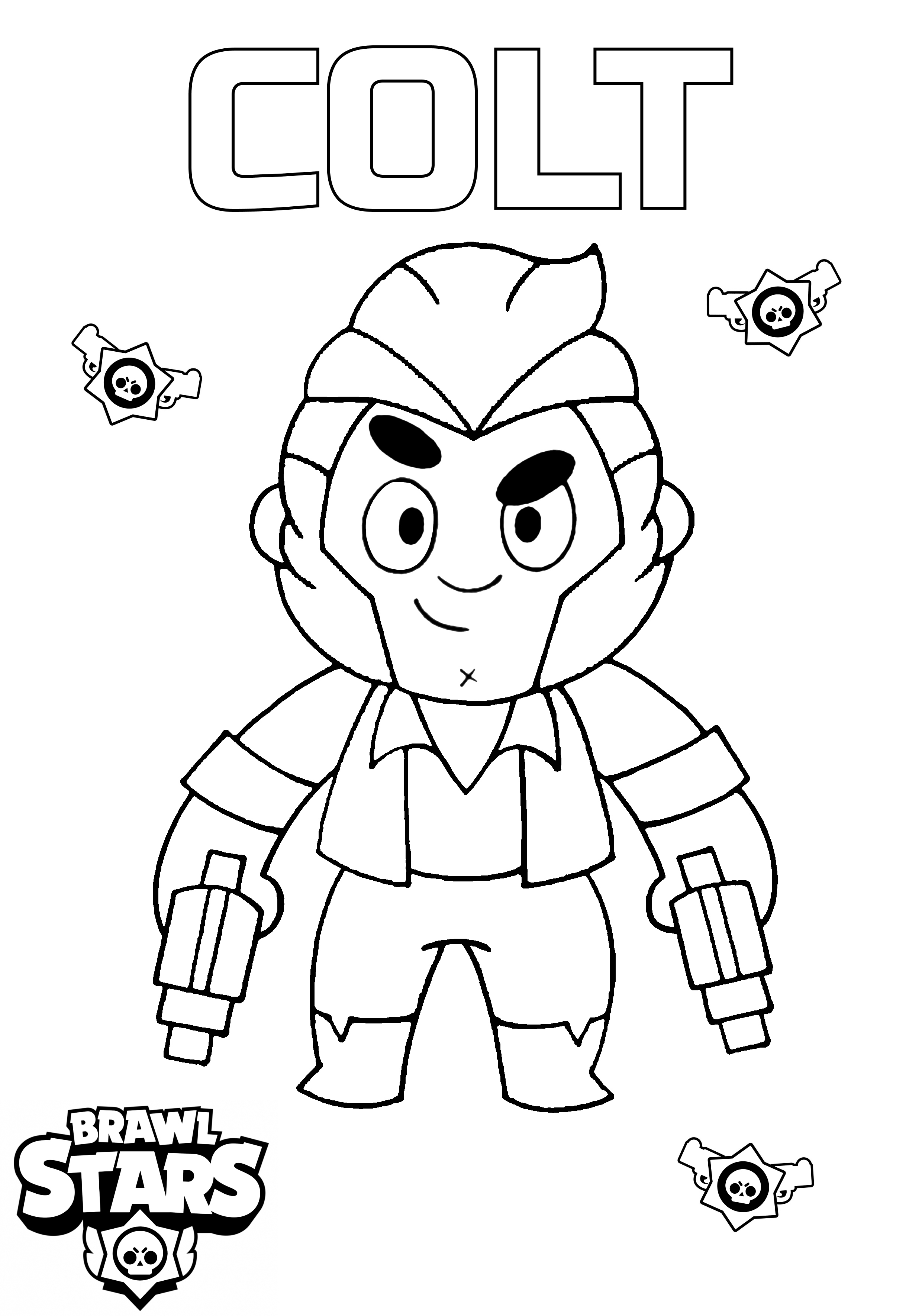 Coloring page Brawl Stars Colt fighter
