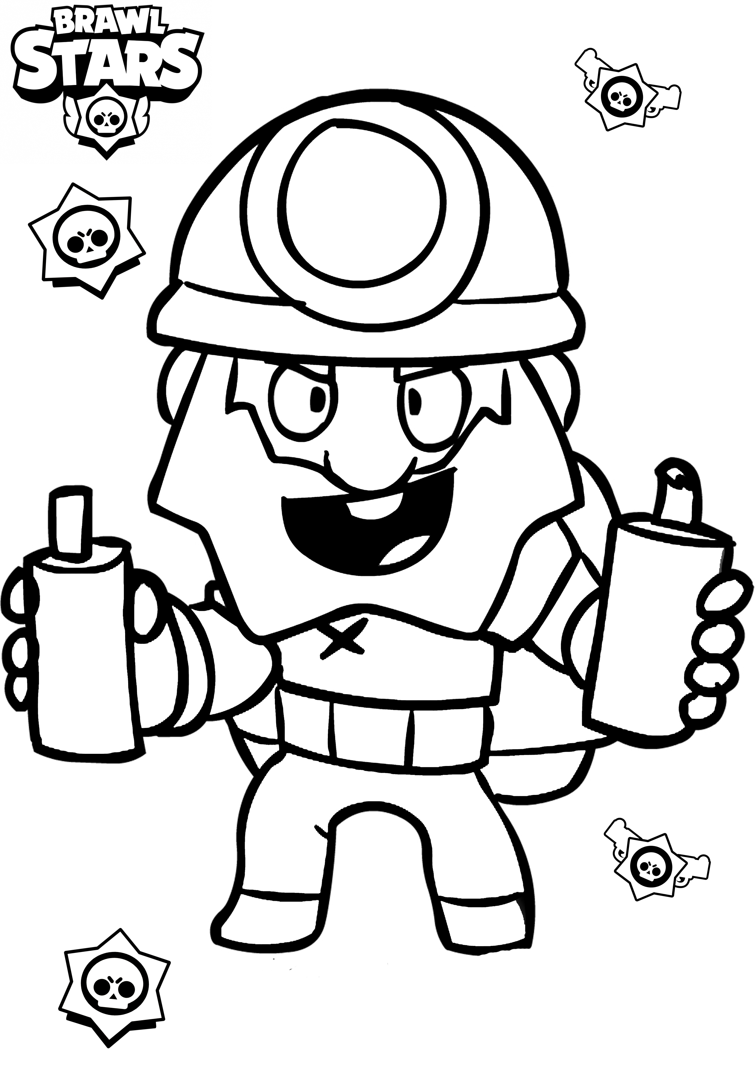 Coloring page Brawl Stars Dynamike fighter