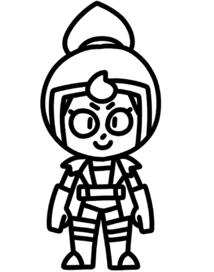 Coloring page Brawl Stars Janet for children