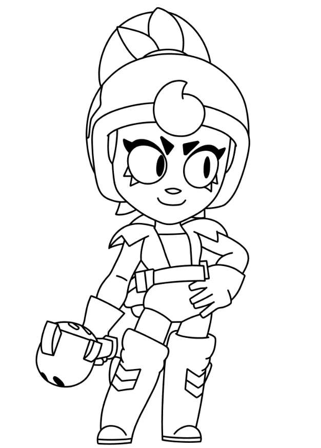 Coloring page Brawl Stars Janet