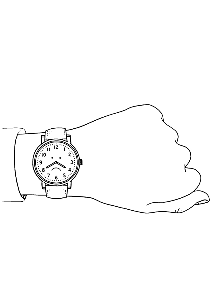 Watch on your hand-coloring book