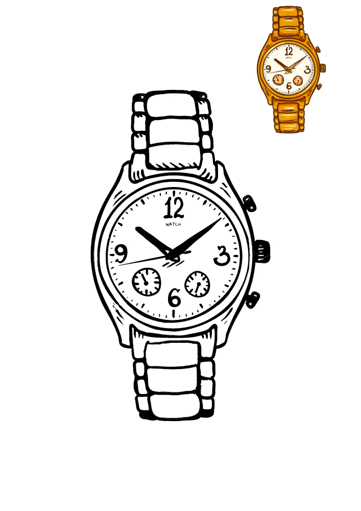 Beautiful wrist watch with a pattern of embellishment