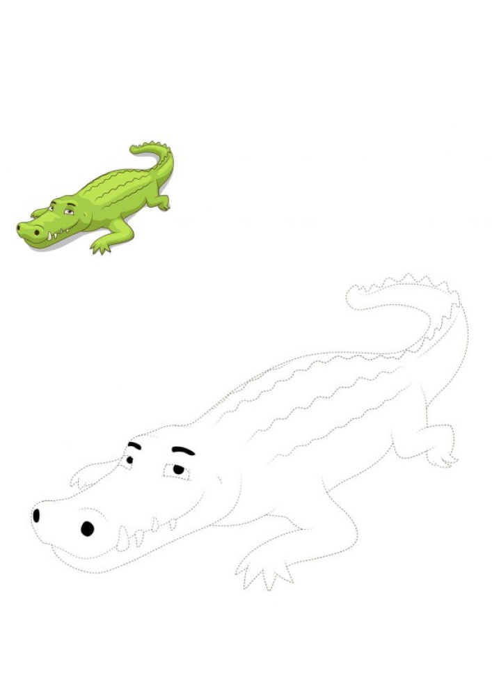 Connect all the dots to get the crocodile, and then decorate it