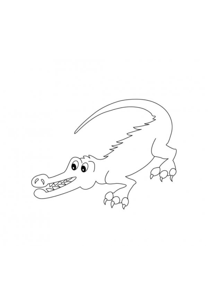 Fácil de dibujar para colorear cocodrilo