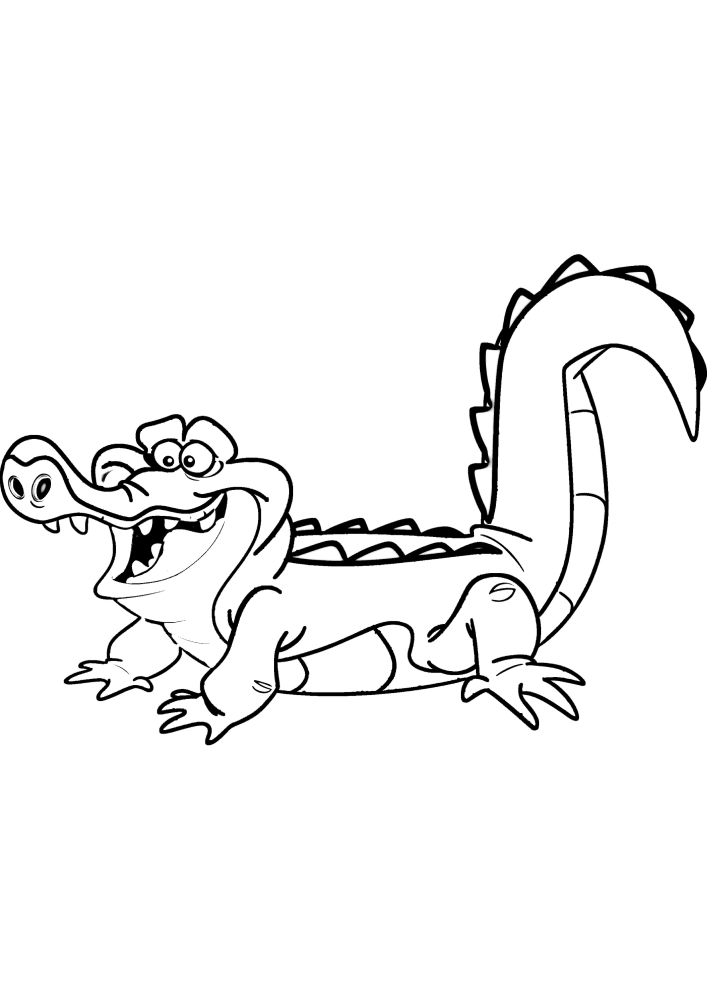 Милый крокодил - раскраска для детей