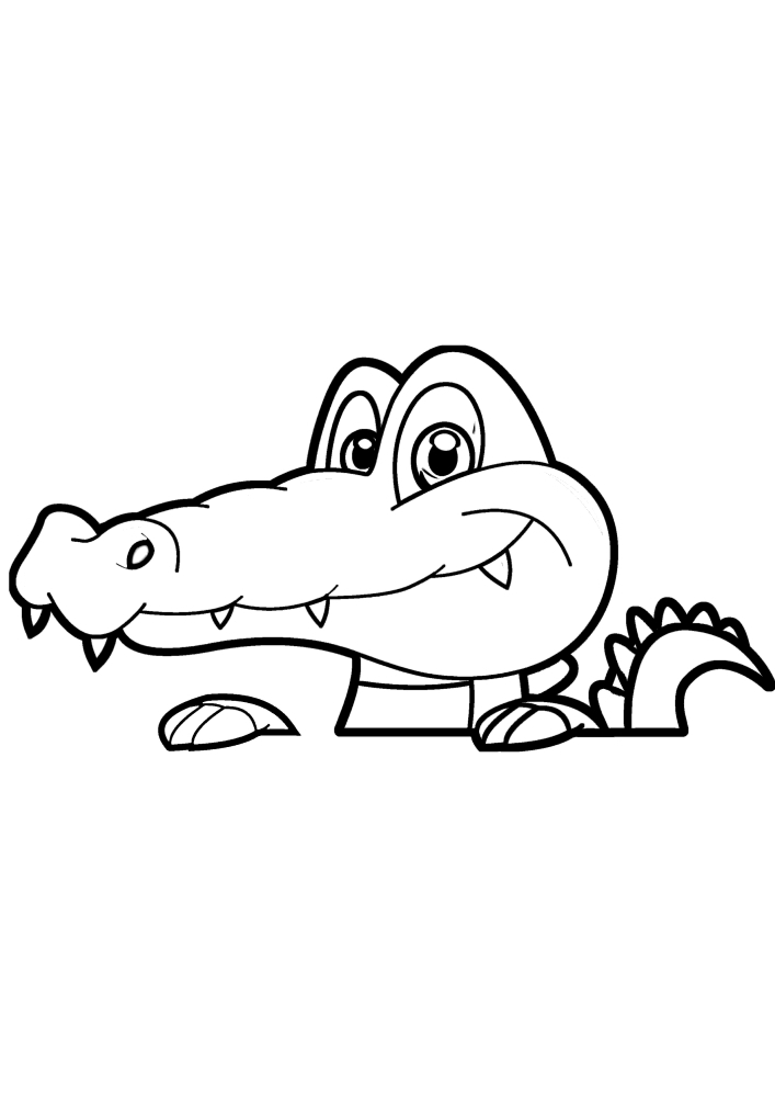Crocodilo bonito-uma página para colorir
