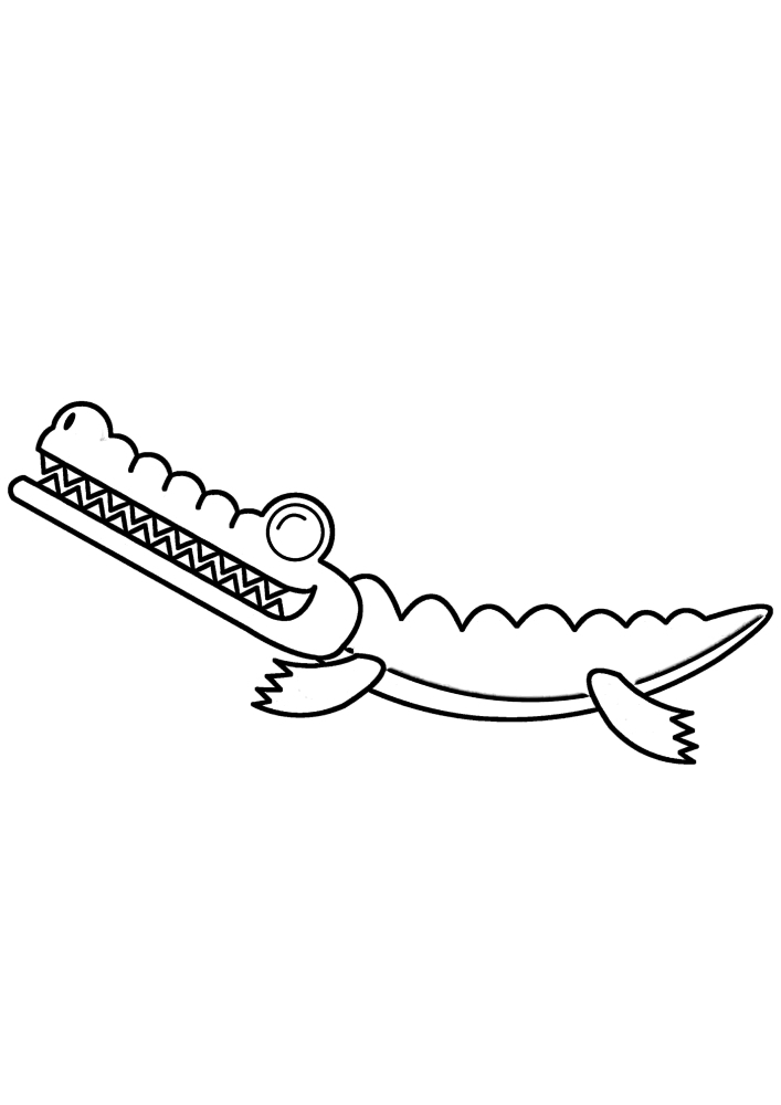 Лёгкая раскраска крокодила