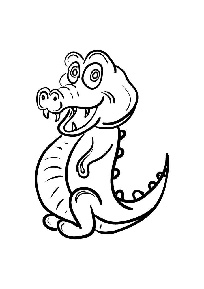 Crocodile coloring pages for kids. 120 images is the largest collection.  Print or download for free. 