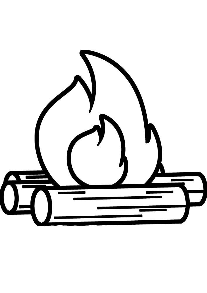Bonfire for kids-coloring book