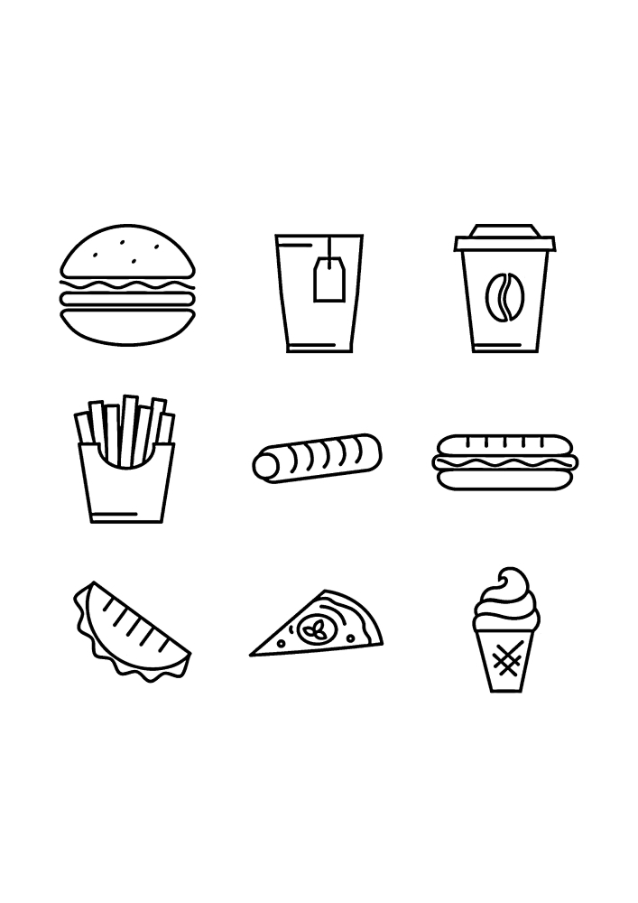 Iconos de comida rápida