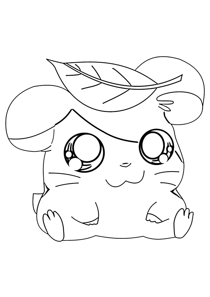 Hamster kawaii-página para colorir