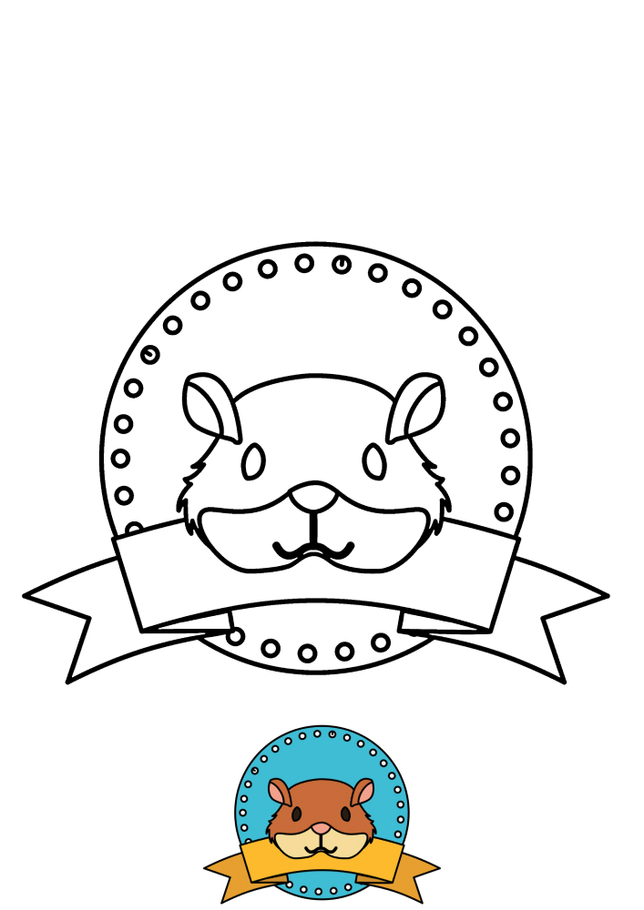 Coloring book of the champion hamster with a pattern of coloring