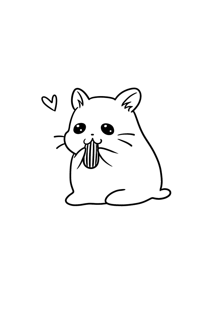 Hamster nibbles on a seed-cute coloring book