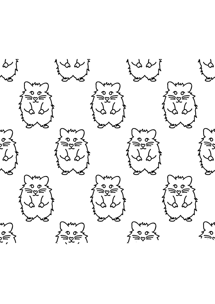 Lots of Hamsters-relaxing coloring book