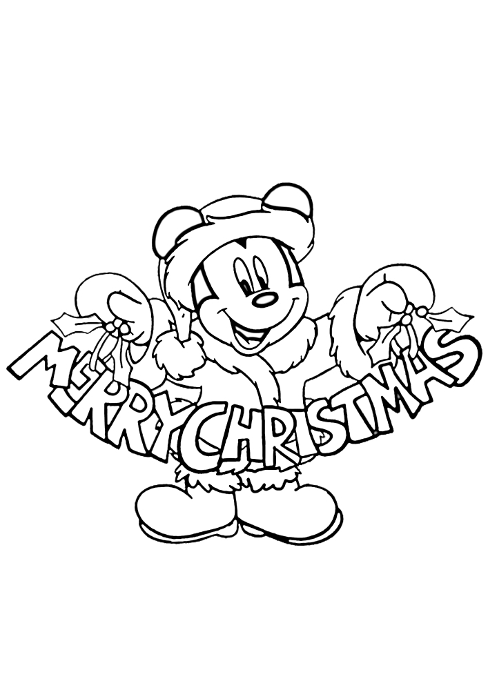 Mickey mouse desea una feliz Navidad