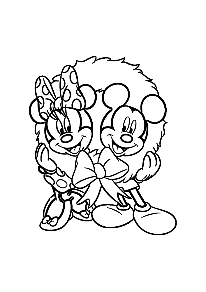 Mickey y Minnie mouse están listos para el año Nuevo
