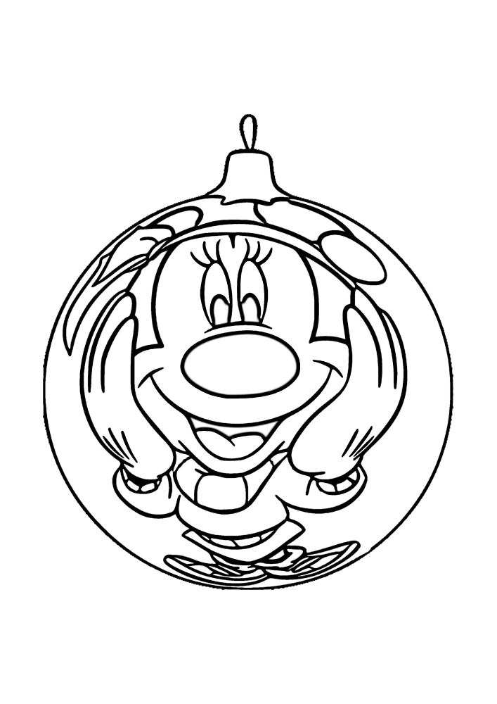Minnie mouse dentro de la bola de Navidad