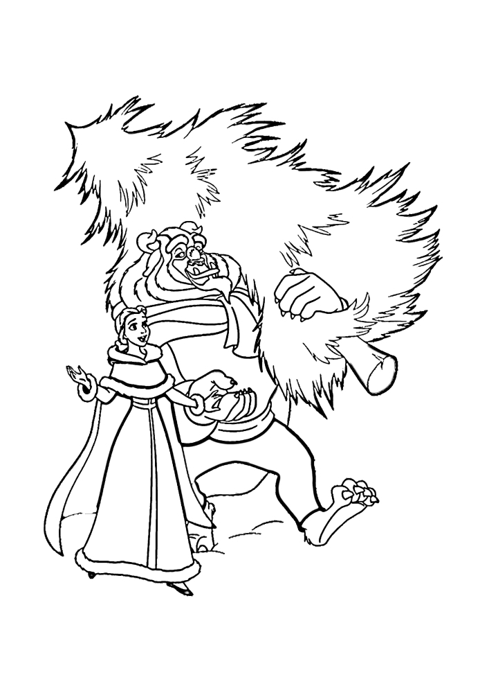 Beauty and the Beast-Christmas coloring book