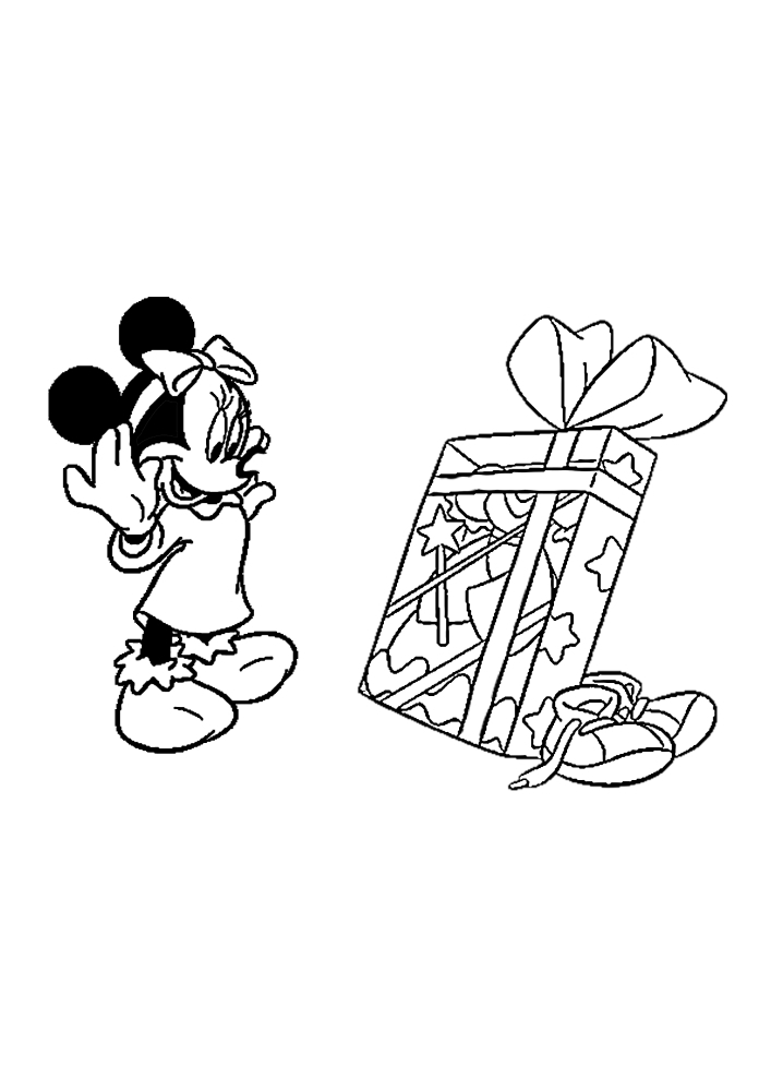 Um grande presente para Minnie Mouse