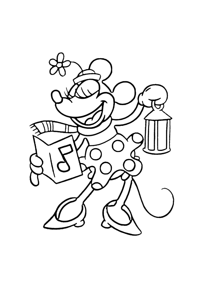 Minnie Mouse canta uma canção de Natal