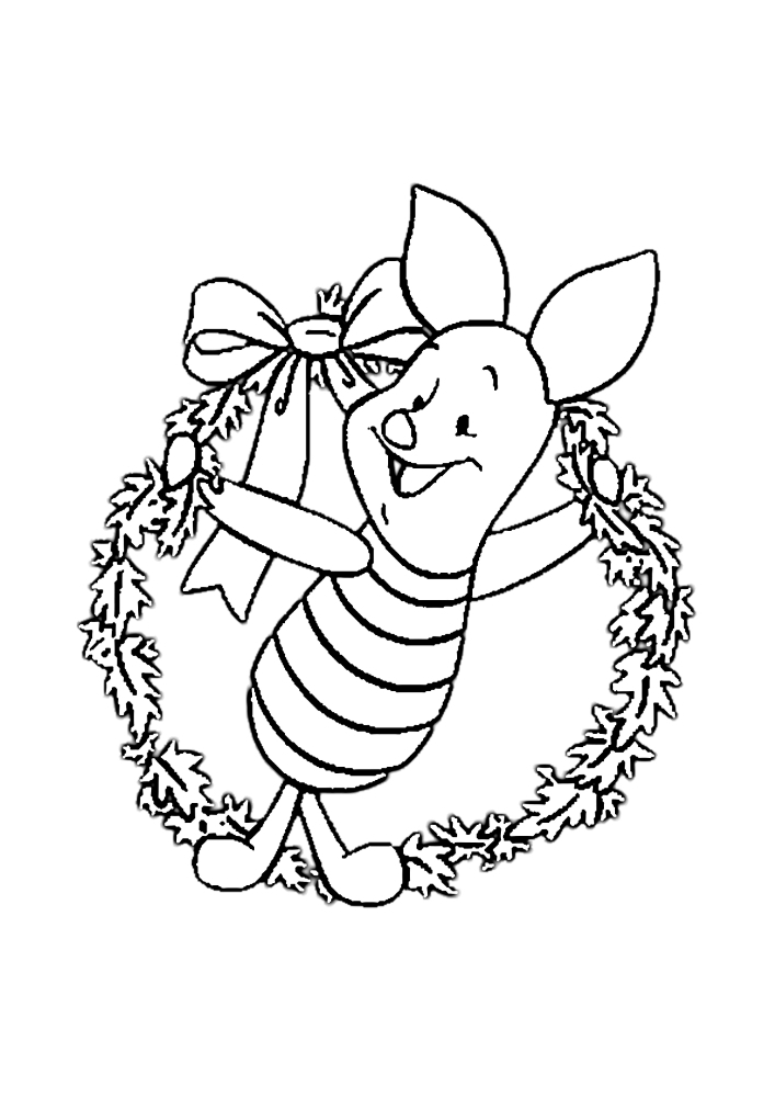 Piglet and the Christmas Wreath-coloring book