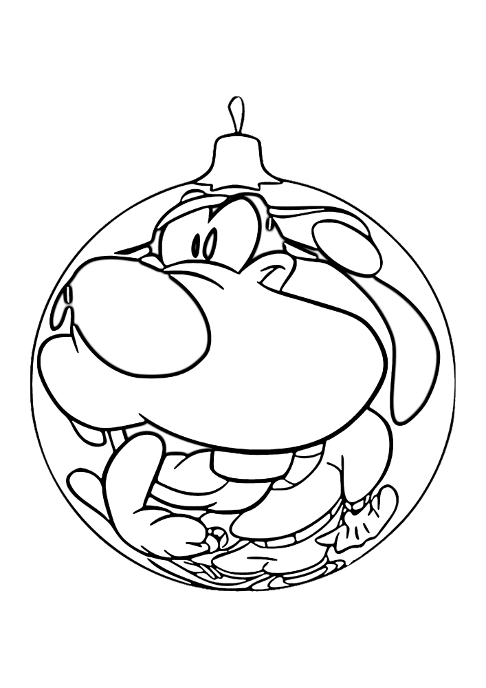 Goofy à l'intérieur de la boule de Noël