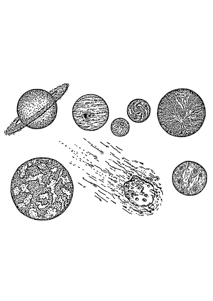 Meteorito voa através dos planetas