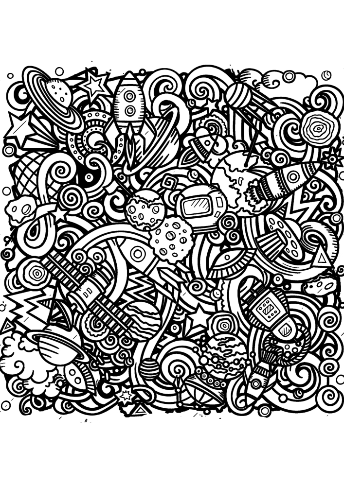 Antistress space coloring book