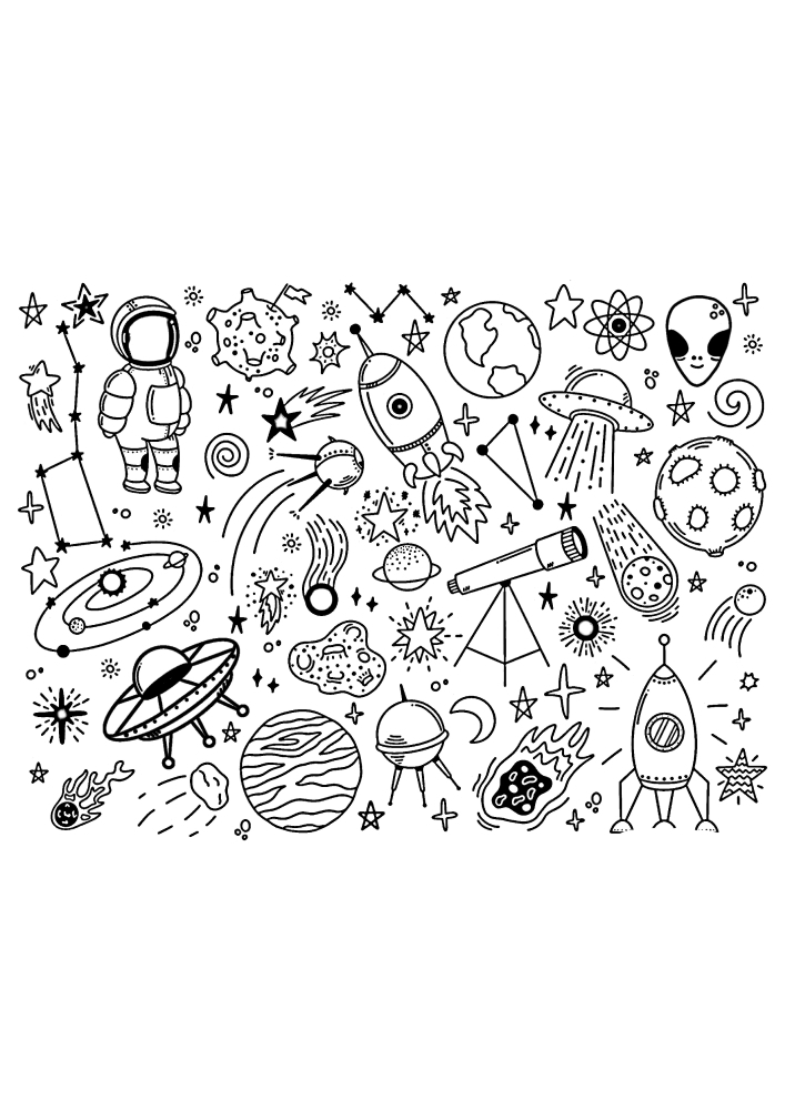 Relaxing space image coloring game