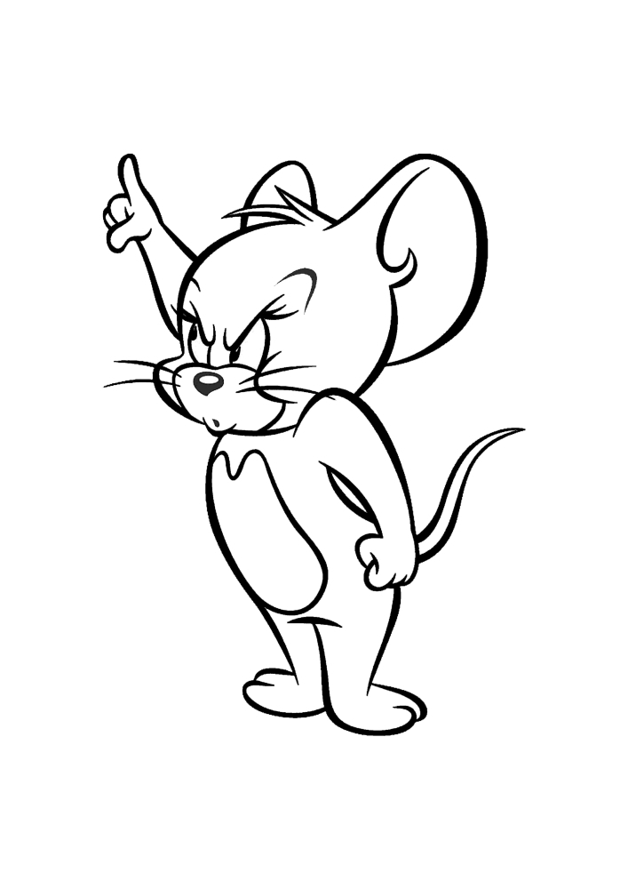 Ratón enojado Jerry-libro para colorear