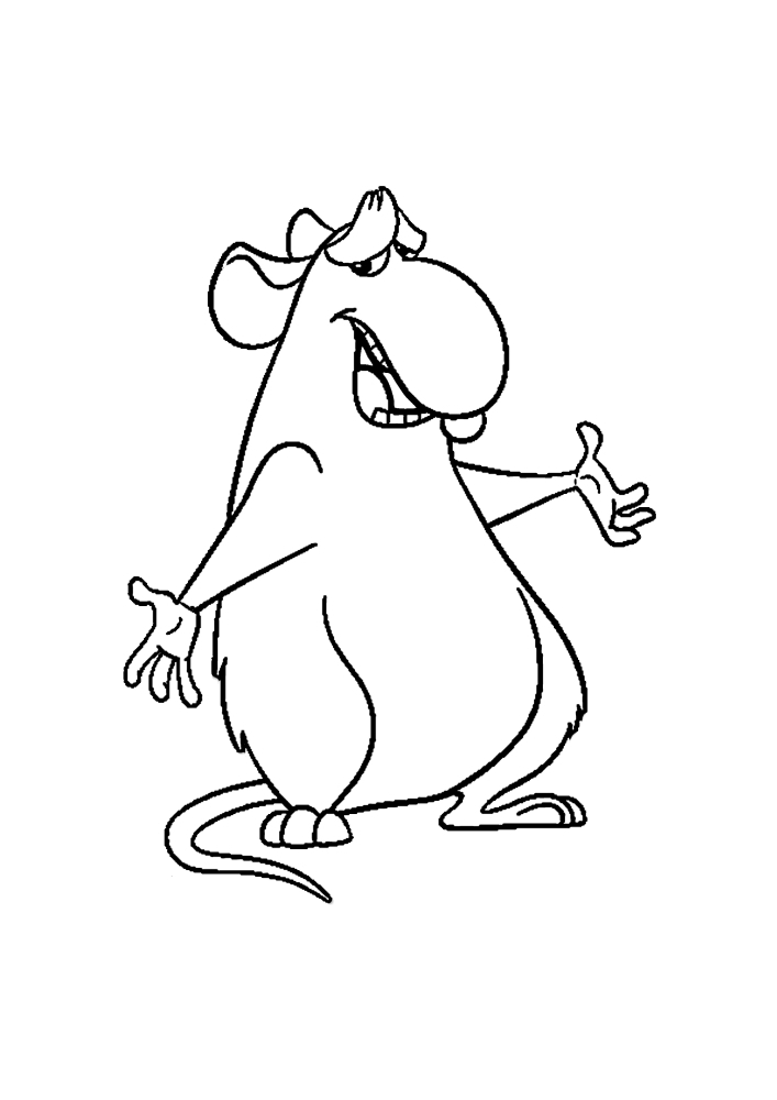 The rat throws up his hands because he doesn't know where the cheese has gone