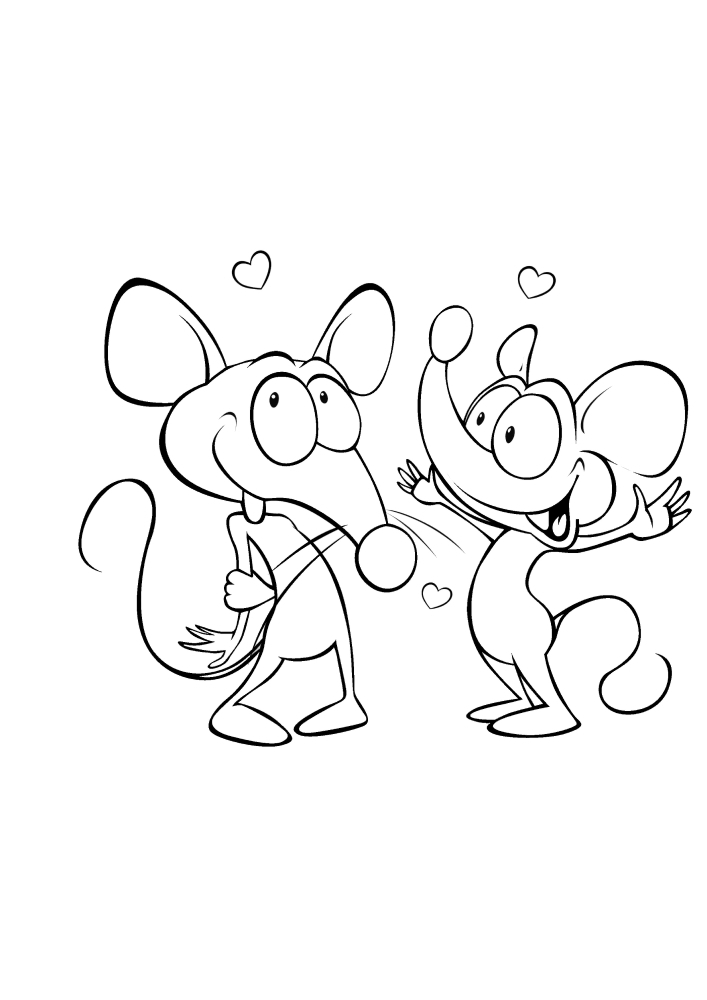 La souris avoue son amour à une autre souris