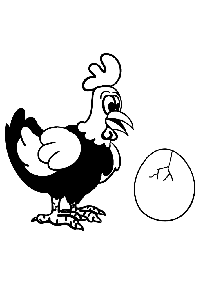 Kana vahtii kanan kuoriutumista.