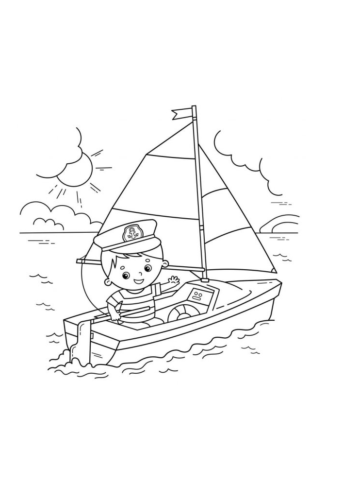 Marinheiro em um barco