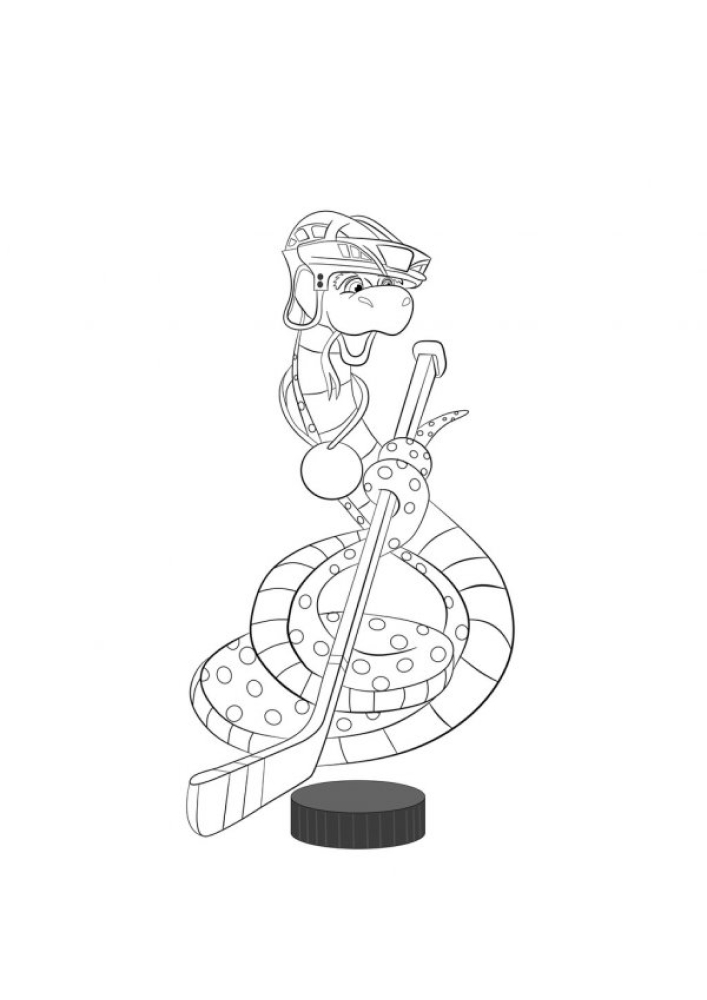 Snake-hockey player