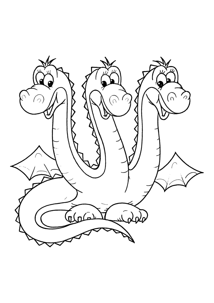 Serpiente gorynych - colorear versión de dibujos animados