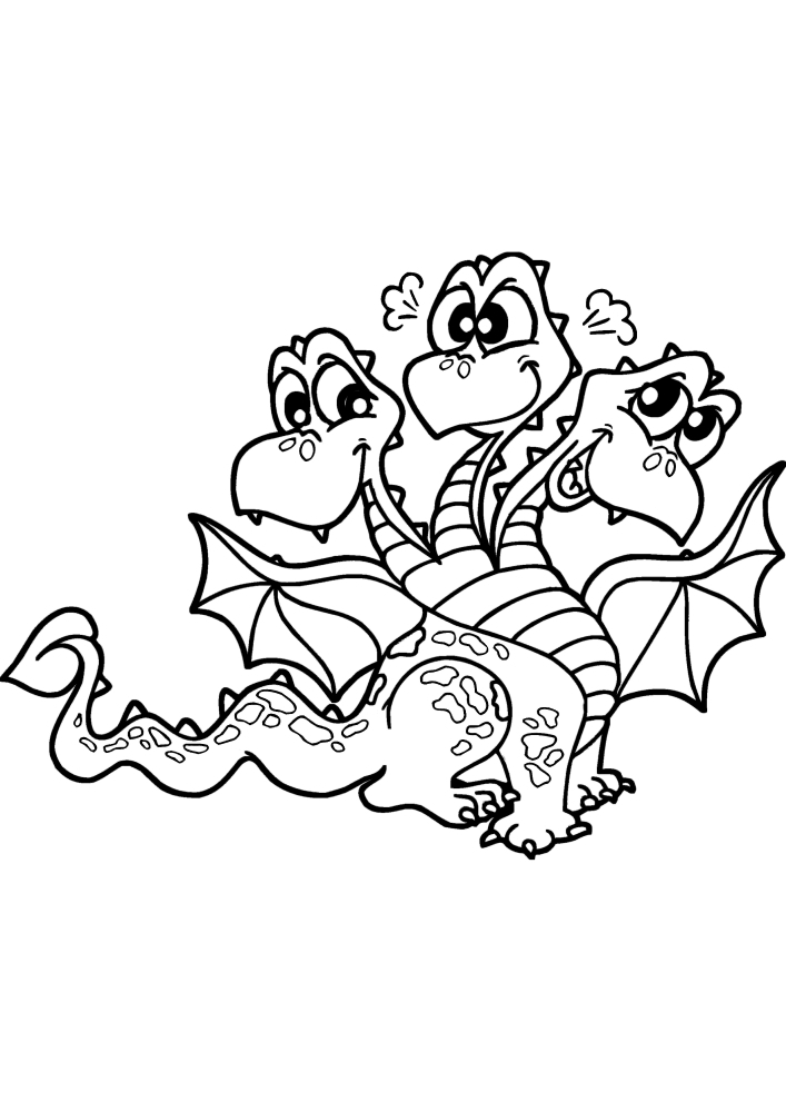 Cute Snake Gorynych-coloring book