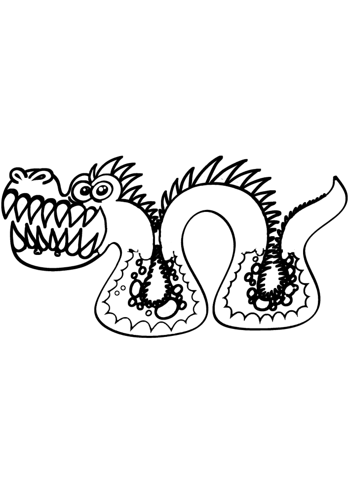 Uma cobra semelhante a um dragão
