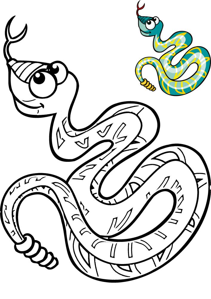 Serpent mignon et motif de décoration