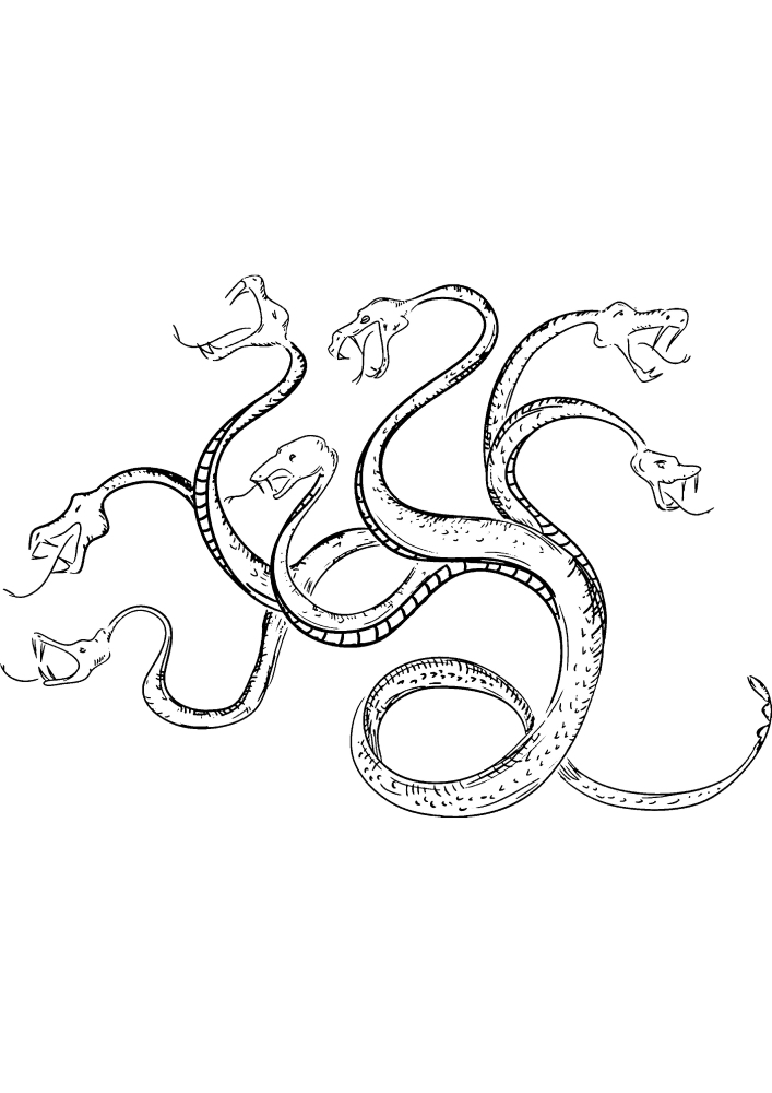 Serpiente de cuento de hadas-un gran número de cabezas