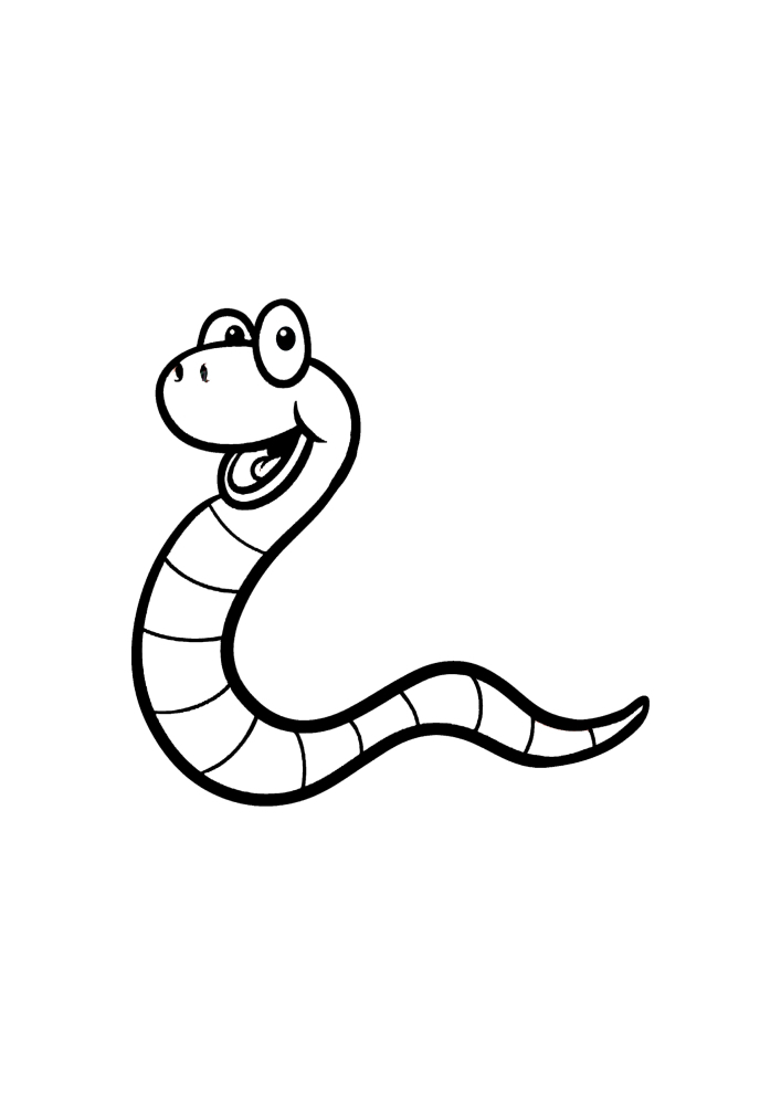 La serpiente es como un gusano.