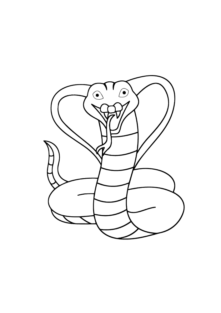 Змея приветствует Вас в наборе раскрасок змей