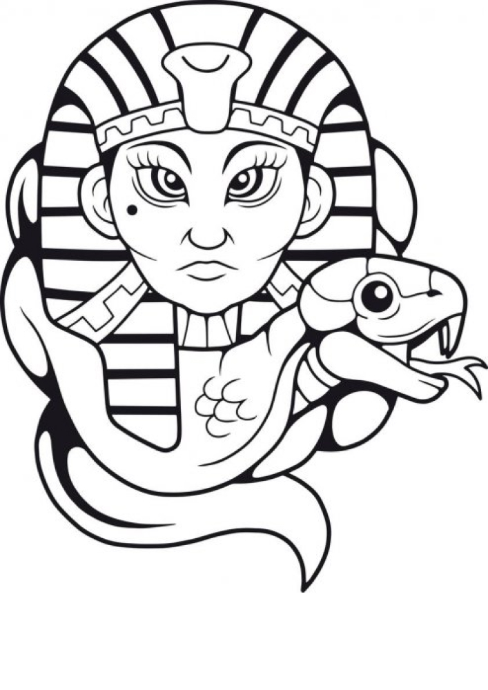 Serpent sur le Sphinx-coloriage