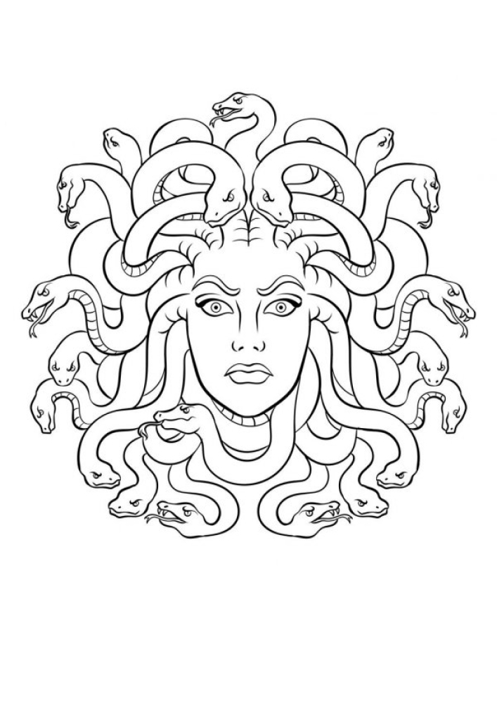 Monstruo Medusa - libro para colorear