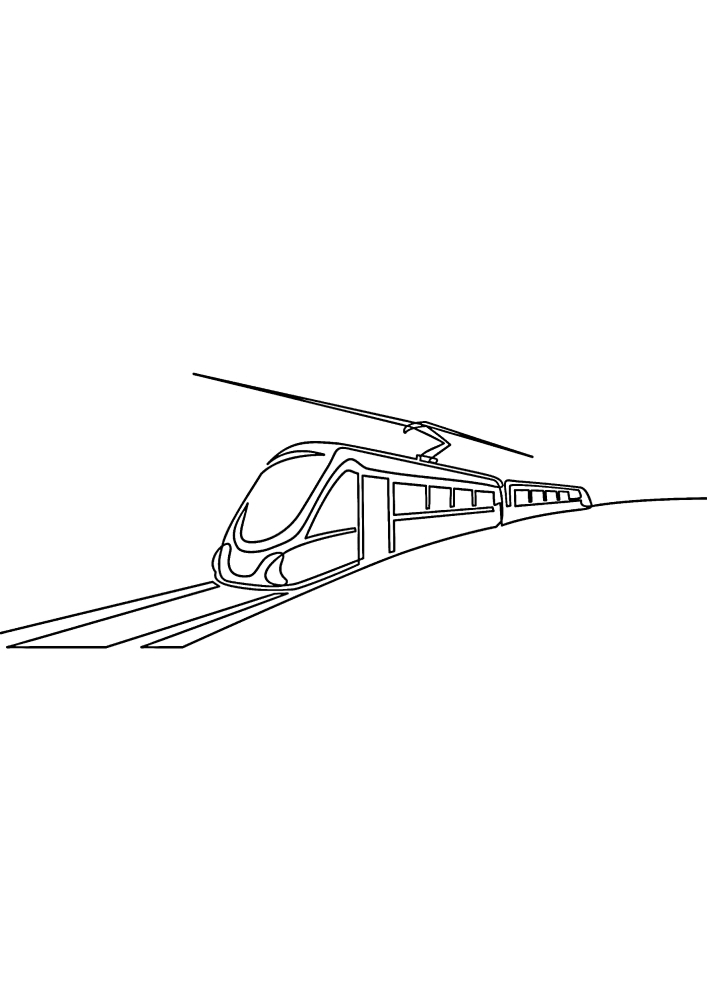 Modern electric train-coloring book for children