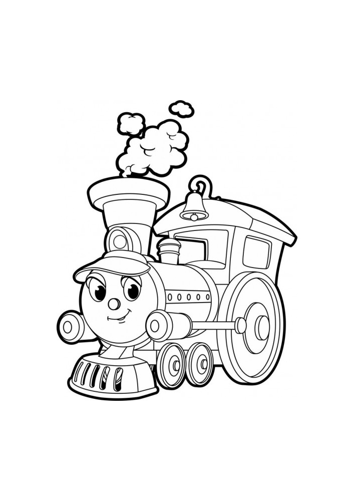 Funny little train with eyes
