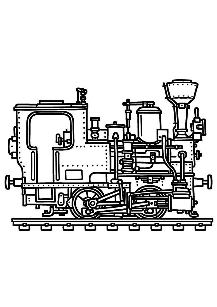 Another compact steam locomotive, turned in the other direction